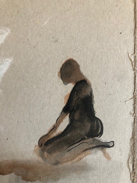 Inkt op karton. 15 cm. x 11 cm.