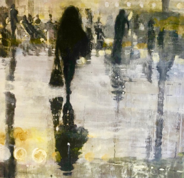 90cm x 90cm. 
The last version of the serie : TRANSFER.