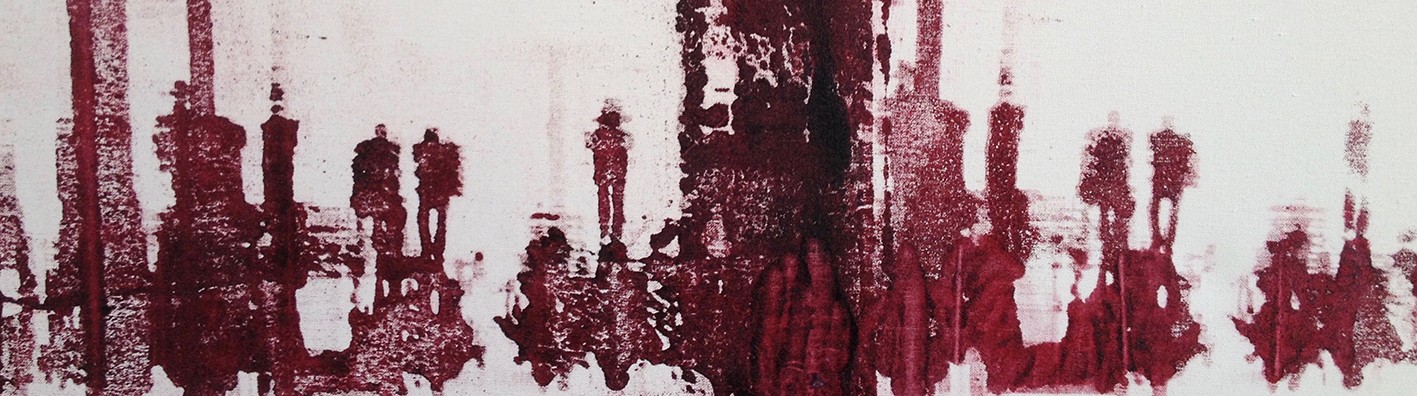 Fleuve urbanica. 
Gomdruk op doek.
(detail & experiment.)